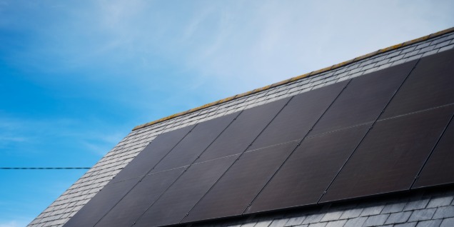 Solar panel roofing