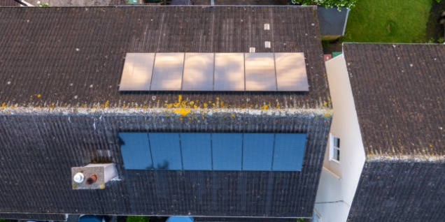 solar panels on the roof of a home