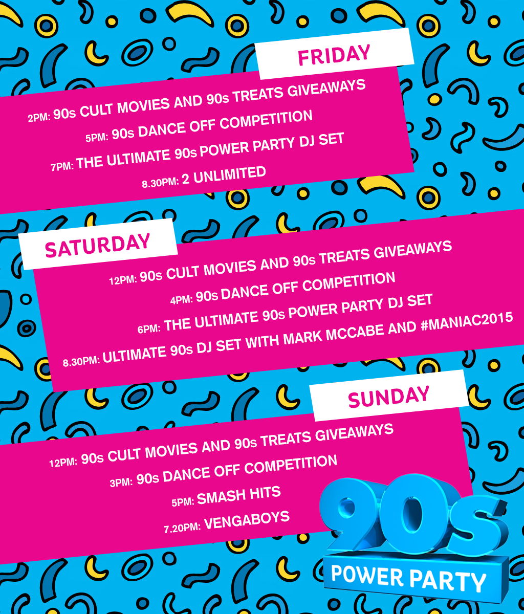 #90sPowerParty Stagetimes